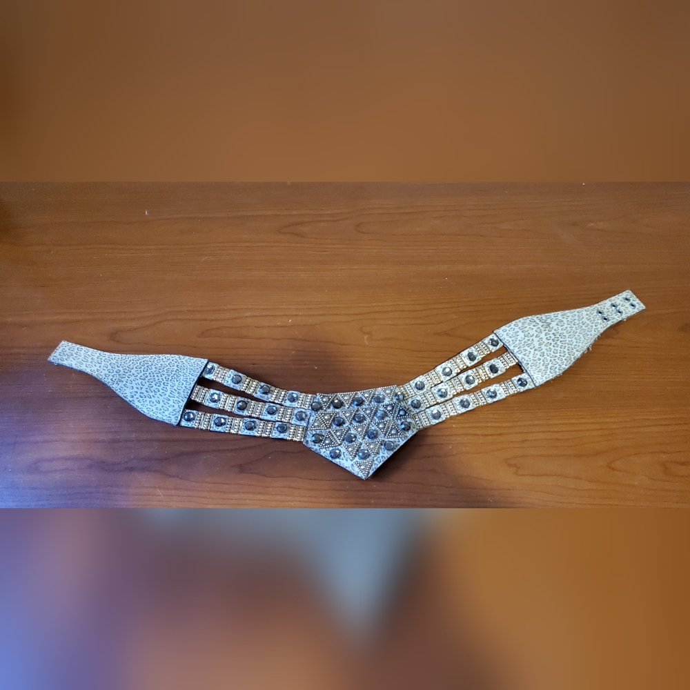 Vintage Leather and Jeweled Belt